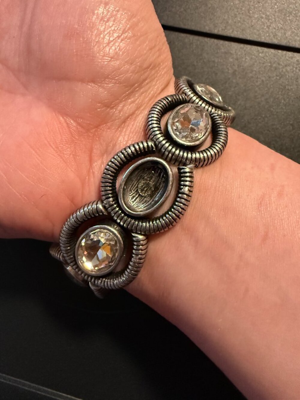 Lia Sophia Coil Stretch Bracelet (missing 1 gemstone)